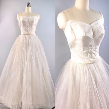 1950s tulle wedding gown