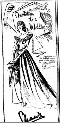 Shaws wedding gowns 1948