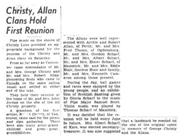 Christy Allan reunion 1954 Jun 8 p. 3 Ottawa Journal